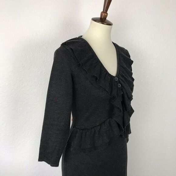 Calvin Klein Stretch Ruffled Button Front Sheath Dress - Picture 7 of 8